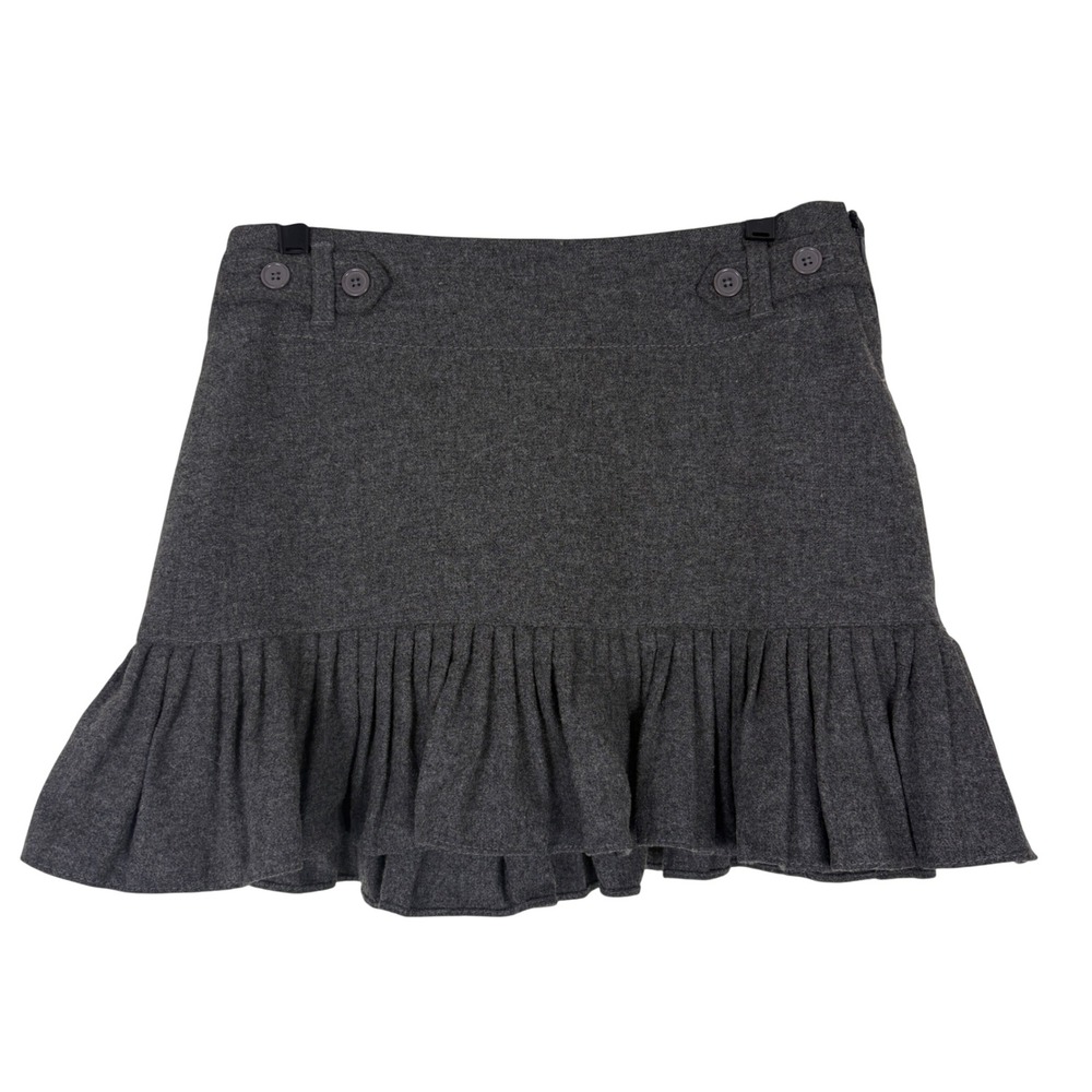 Gap Gray Wool Blend Mini Skirt Y2K Pleated Academia Schoolgirl Preppy Size 4